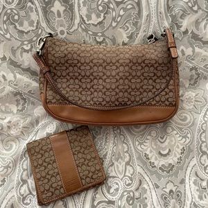 RESERVED- Coach small handbag and matching wallet